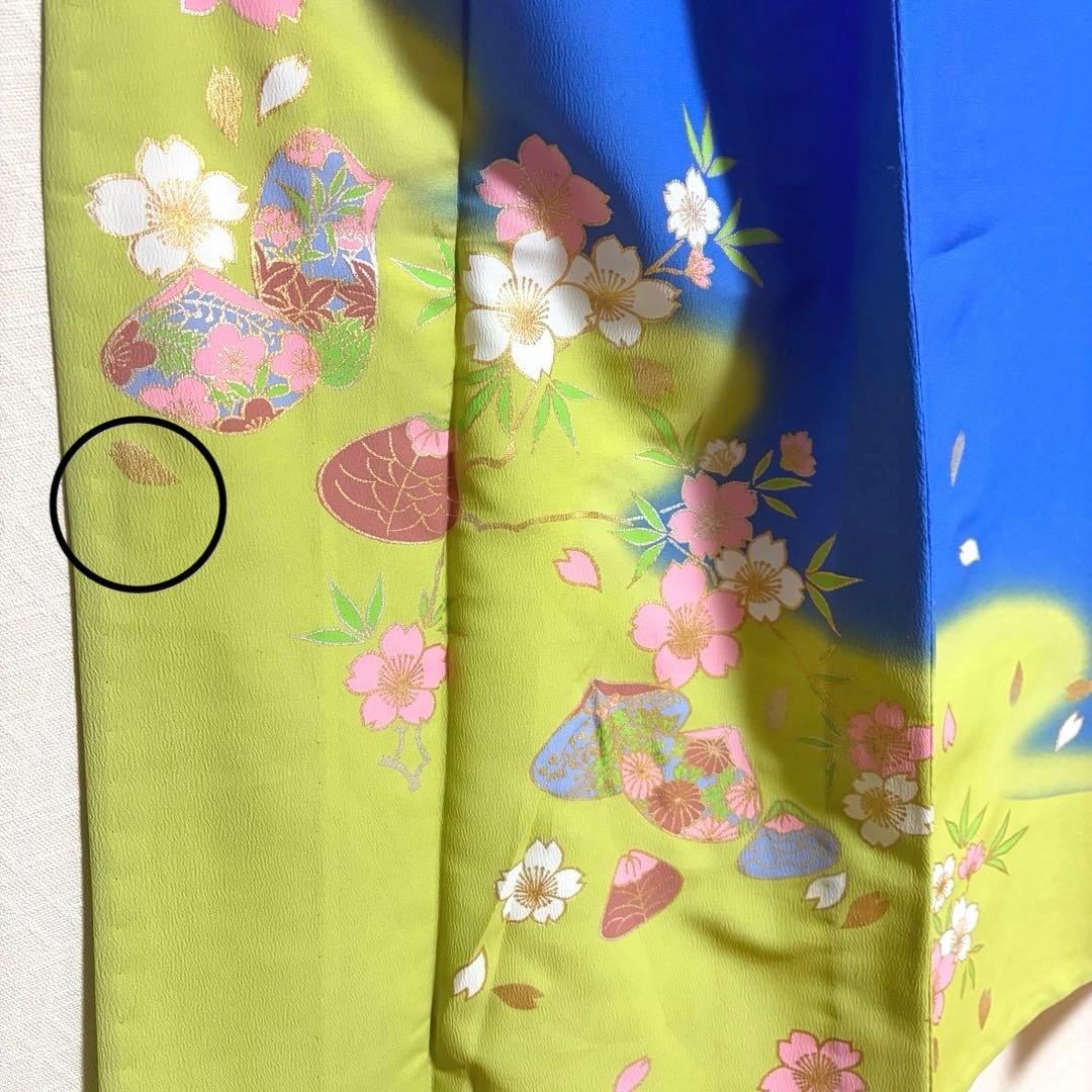【舞台衣装】 。桜に貝合わせのような模様 単衣 バチ衿 身丈約161cm