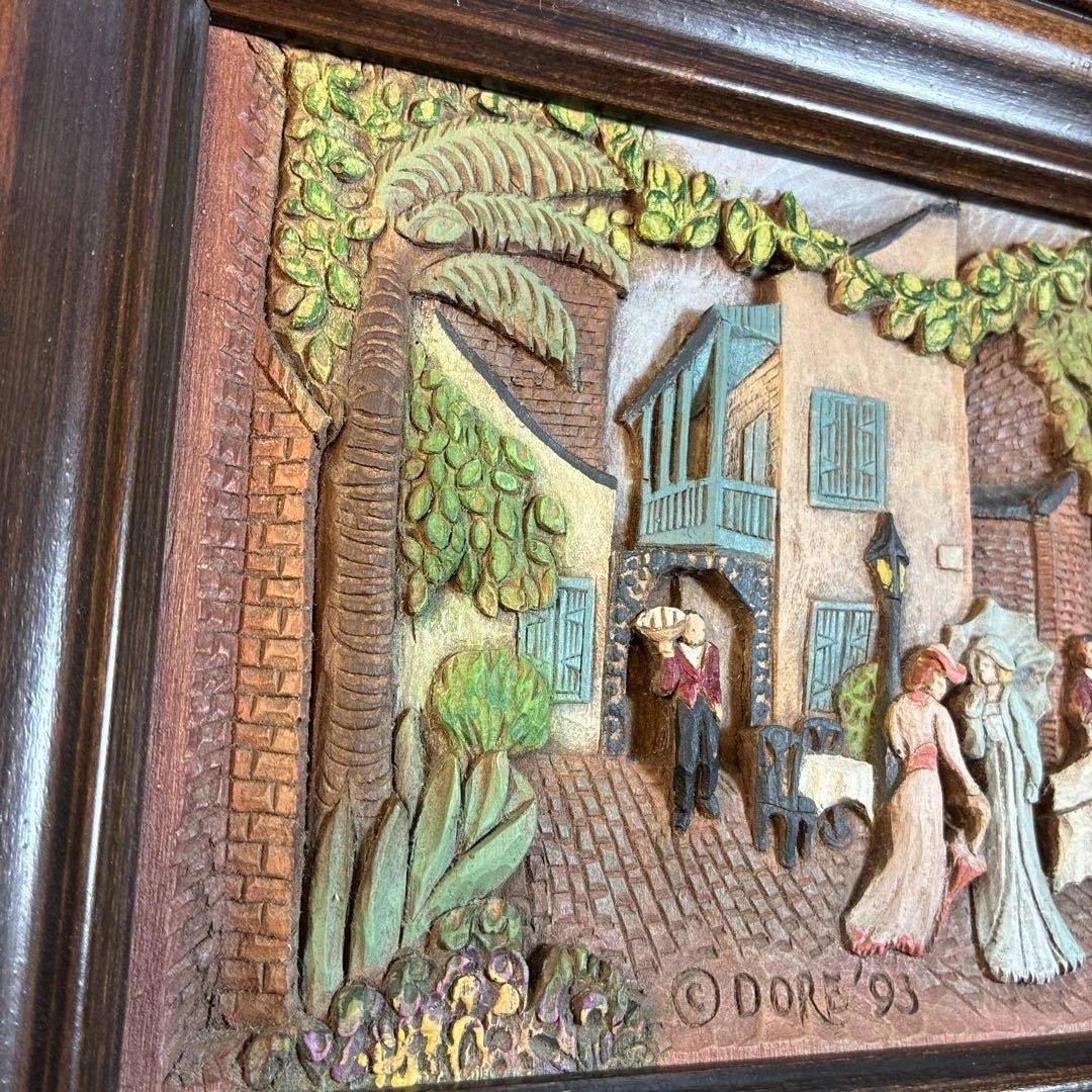高級Hand Painted Woodgraph DORE’93 木彫り