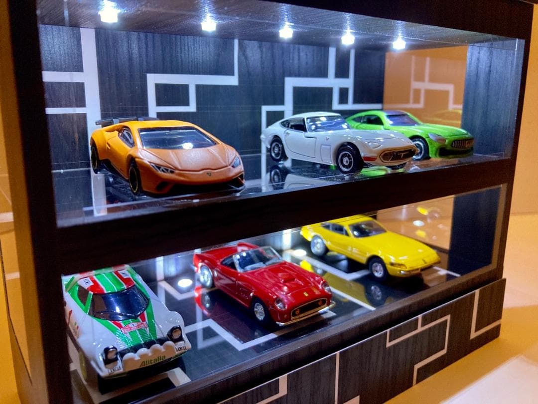 1/64展示10台可能・幾何学底目地・2層式ディスプレーBOX / ネオジオラマ