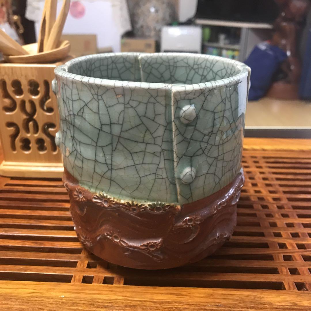相馬焼　相馬長明　松紋　年代品