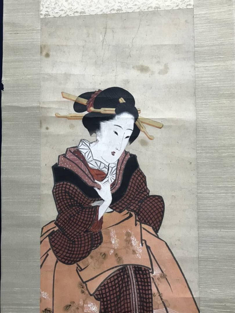 作者不詳/浮世絵美人画/美人図/掛軸/名家伝来/AC-669