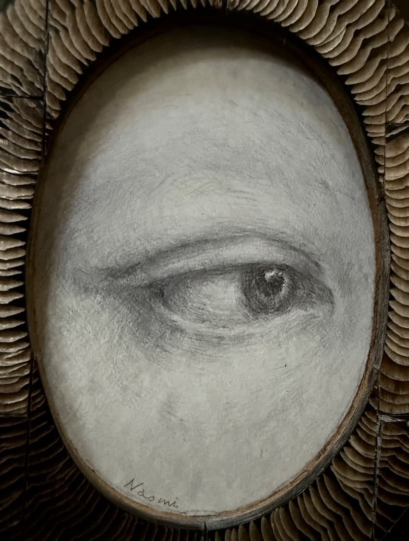 「片方の瞳 右目」鉛筆画 原画 額装品 作品No.103