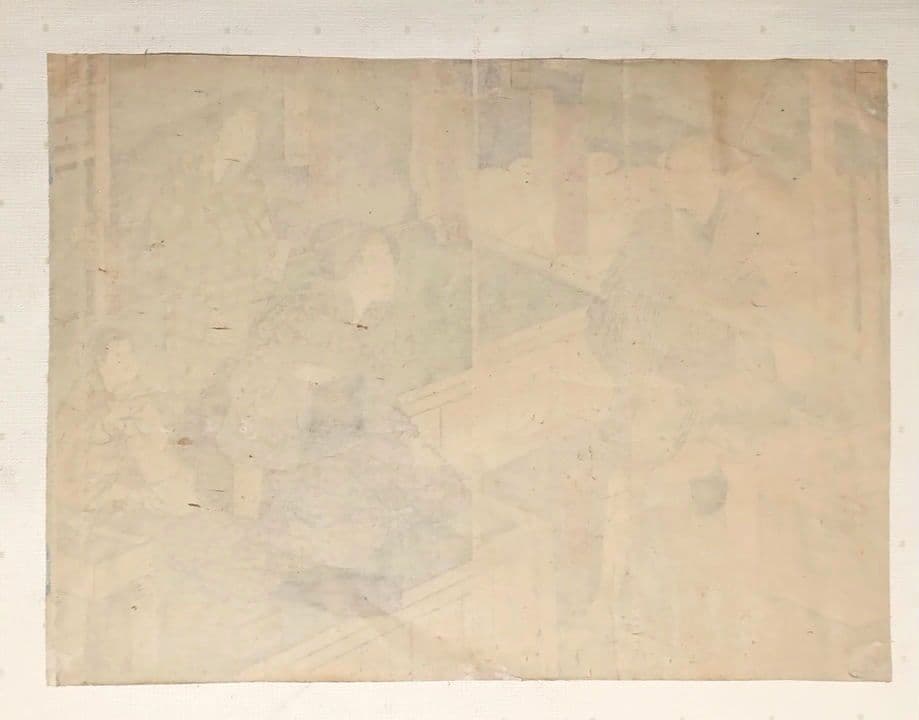 浮世絵版画、役者絵2枚綴り繋がってます。二代歌川国貞画、文久2年出版