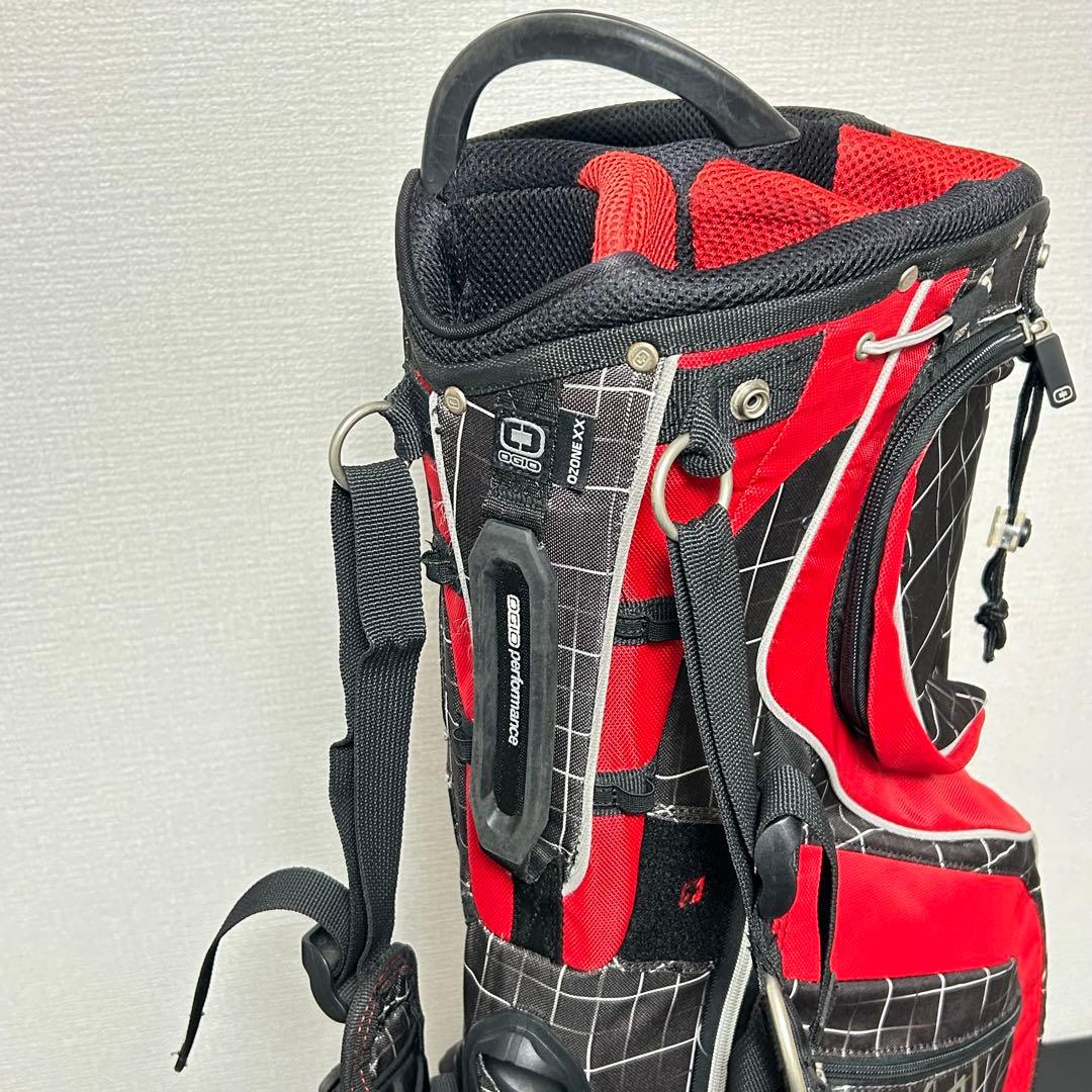 OGIO スタンド キャディバッグ 8分割 ブラック×レッド