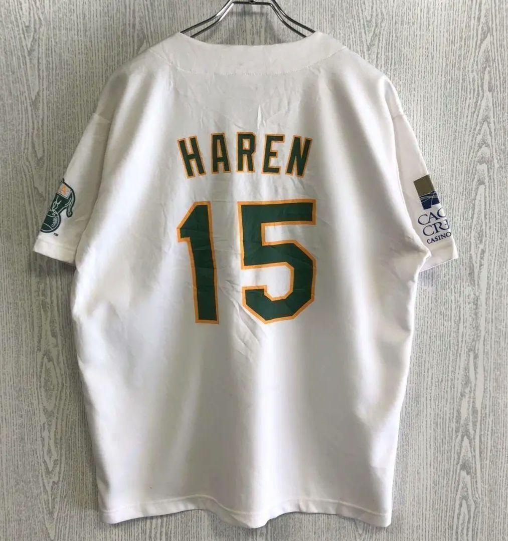 MLB☆メジャー　アスレチックス　プリントロゴ　半袖　シャツ　ユニフォーム　XL
