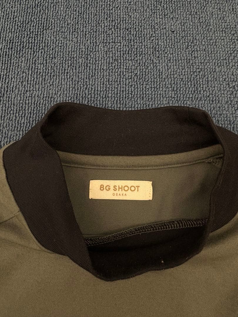 メンズウェア 8G SHOOT BOX LOGO MOCK NECK TEE KHAKI L