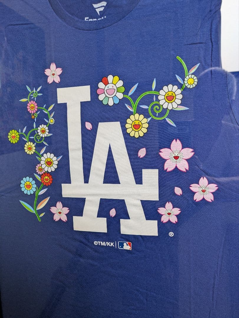 【限定品】ドジャース×村上隆、特別コラボ、Tシャツ、Sサイズ、ブルー、新品額付