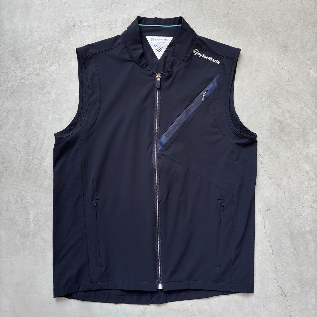 【美品】TaylorMade テーラーメイド ゴルフ ナイロンジップアップベスト