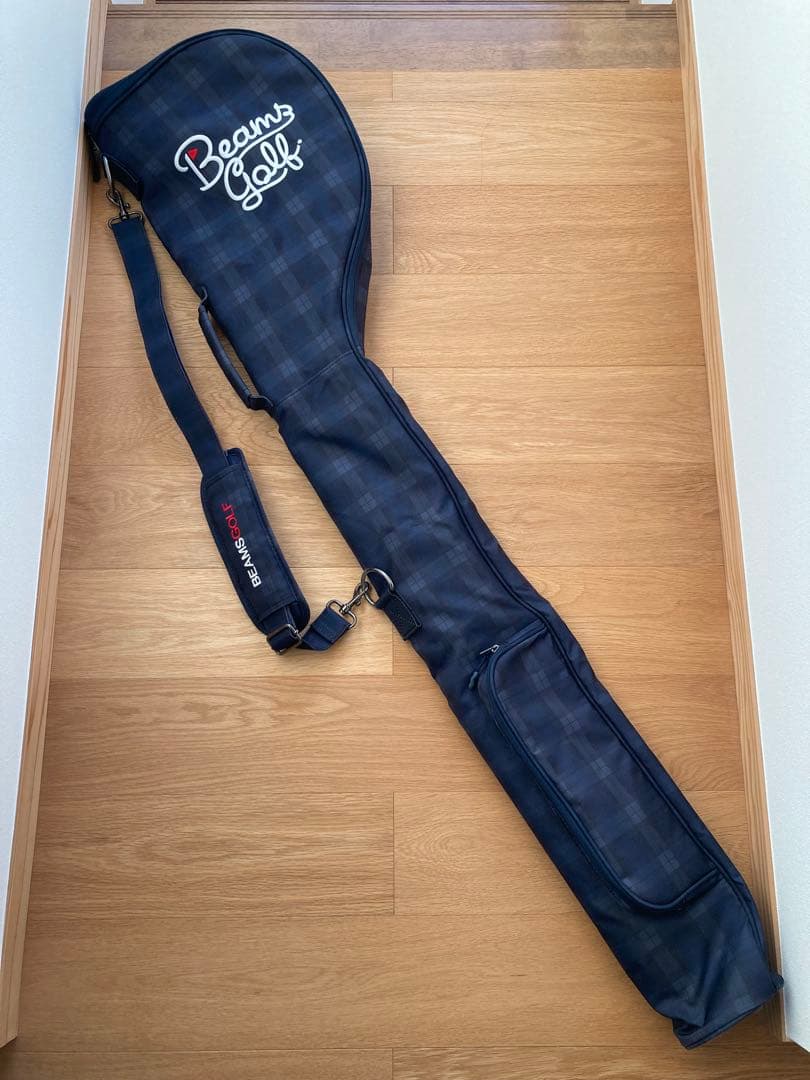 BEAMS GOLF ゴルフバッグ チェック柄 ネイビー