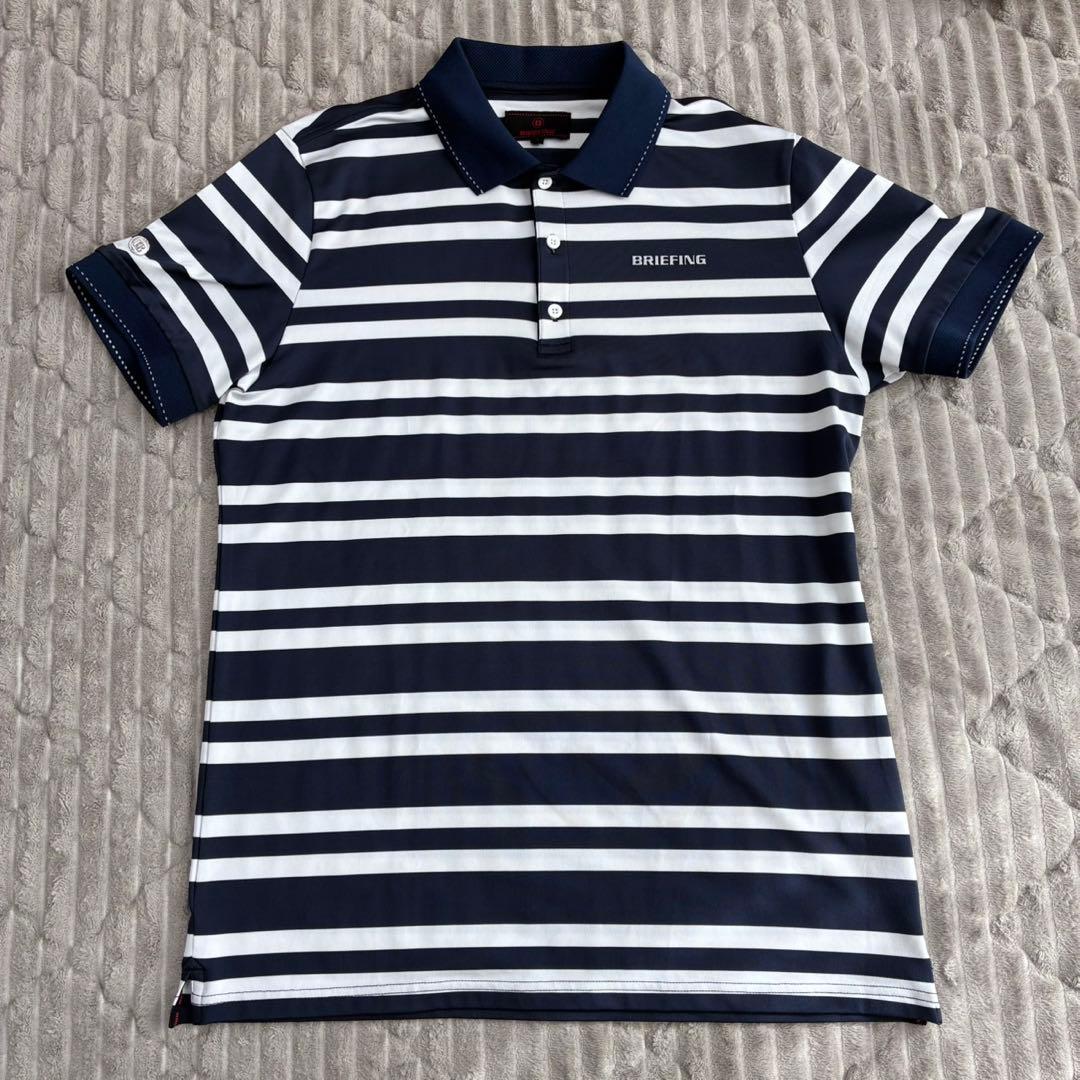 BRIEFING MENS STRIPE POLO ボーダーポロシャツ　Lサイズ