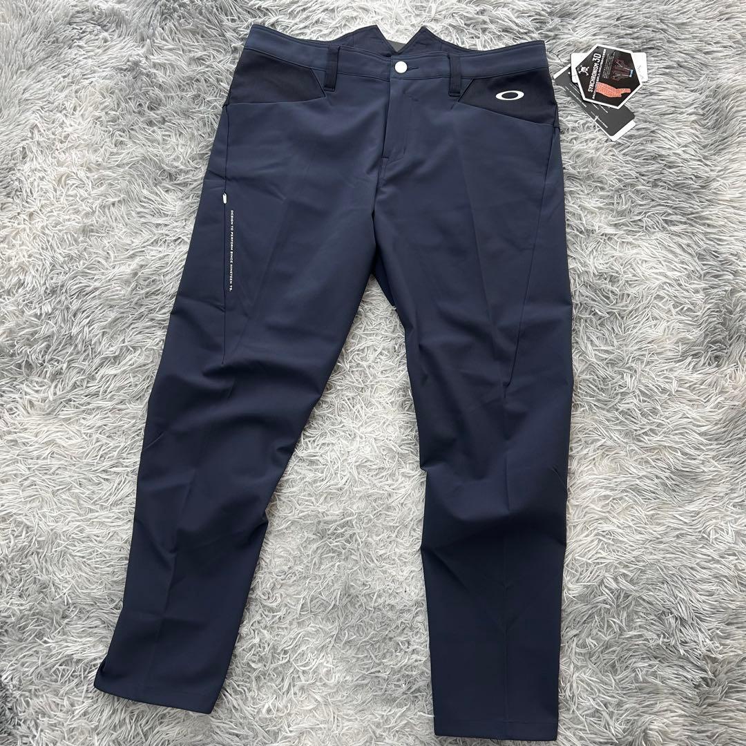 新品　オークリー　パンツ　スカル　テーパード　ストレッチ　秋冬　ネイビー　33