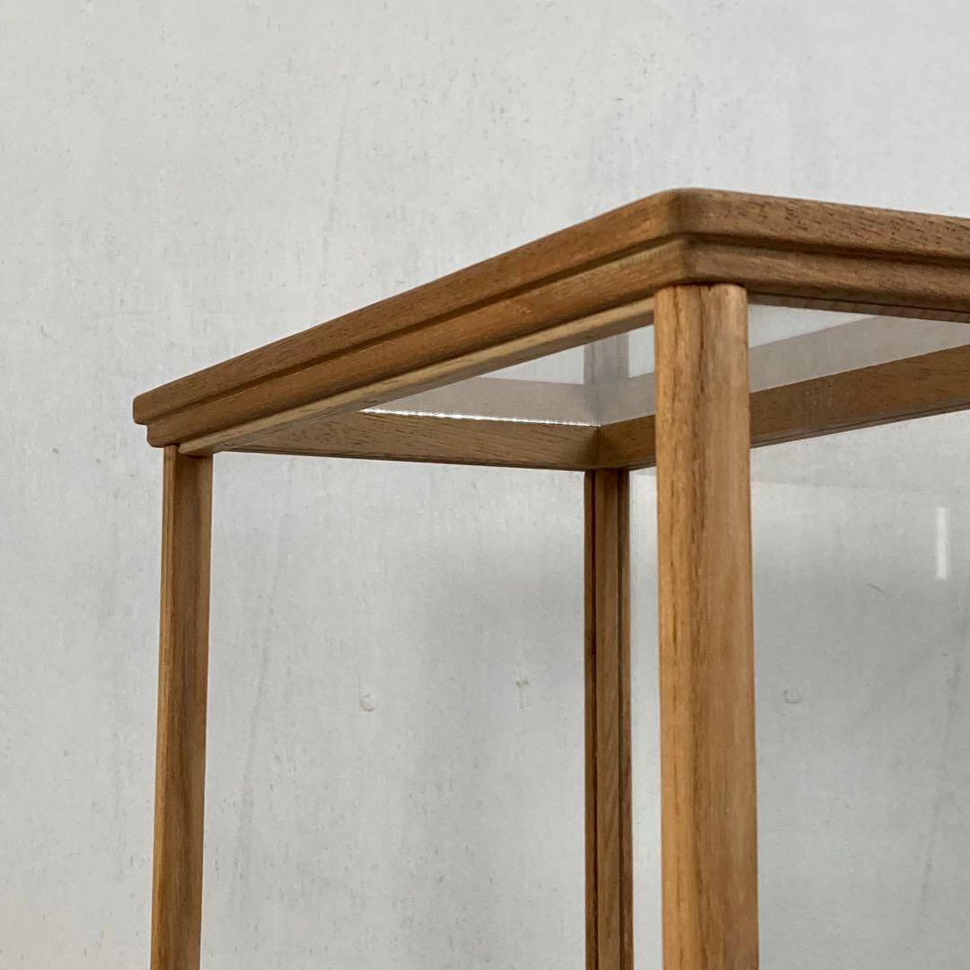 古い木製 ガラスケース 2段 卓上ショーケース 展示ケース オープンラック