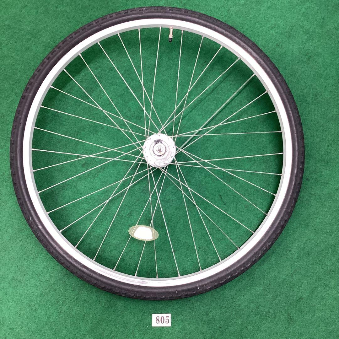 前ホイール　700x42c　ハブダイナモ　フロント　前　ON　自転車　タイヤ付