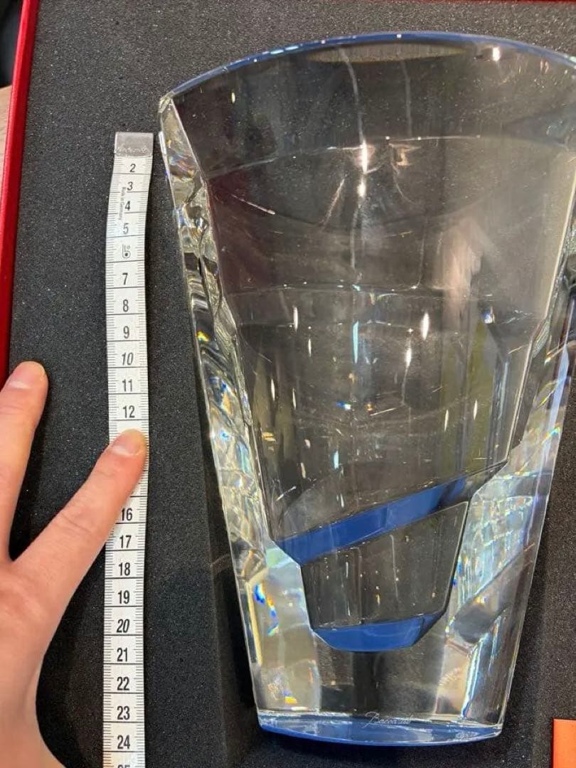 最終お値下げ　Baccarat バカラ クリスタル花瓶 透明・青
