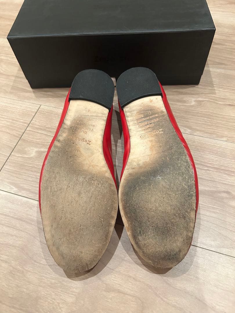 Repetto レペット サンドリオン 赤レザー バレエシューズ 40 24.5