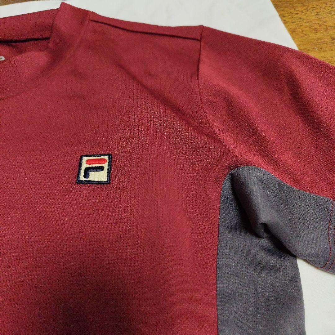 FILA テニスウェア Lサイズ 赤 グレーセットアップてす。