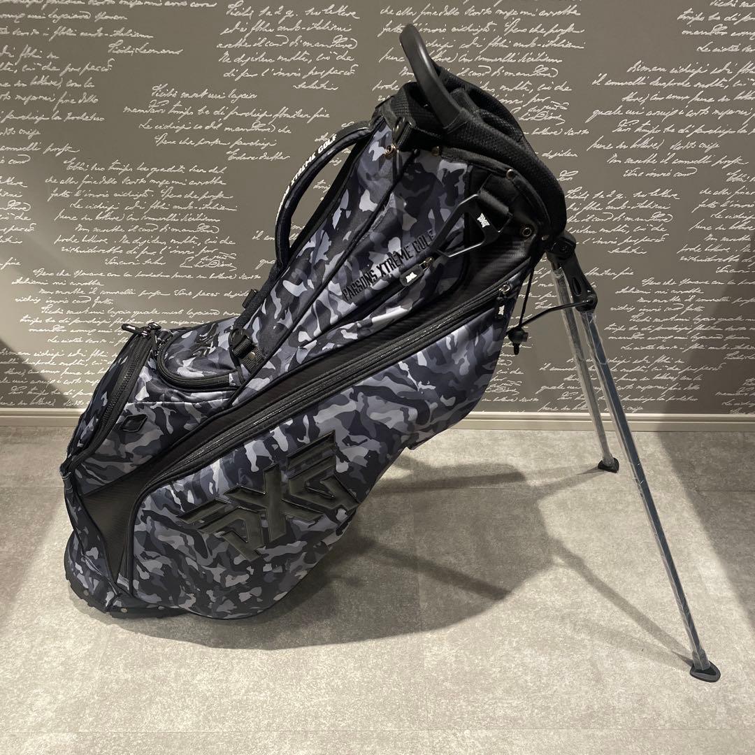 【良品】　PXGキャディバック 迷彩柄 スタンド機能 超軽量