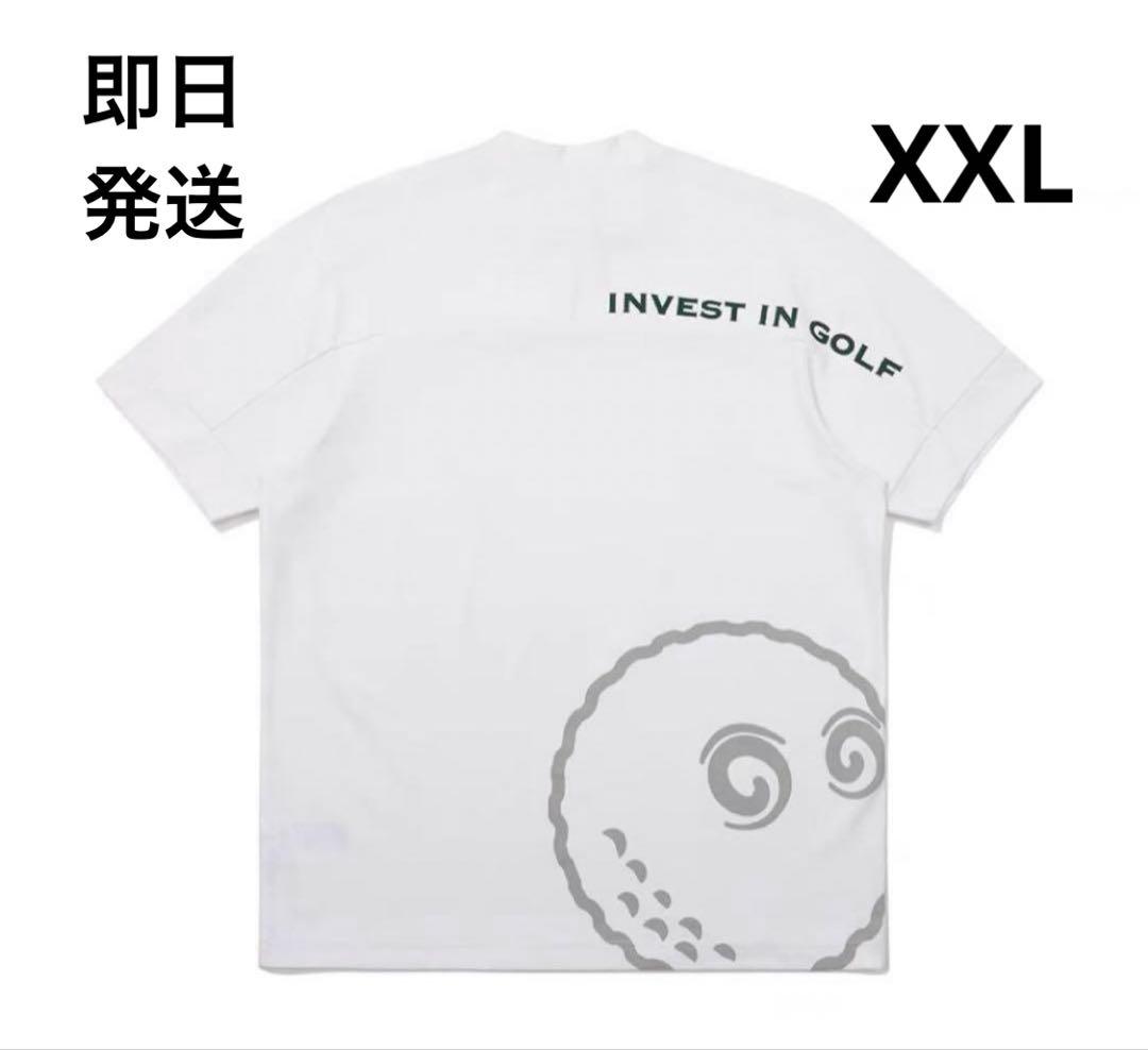 XXL マルボンゴルフ MALBON GOLF 　ゴルフウエア　モックネック　白
