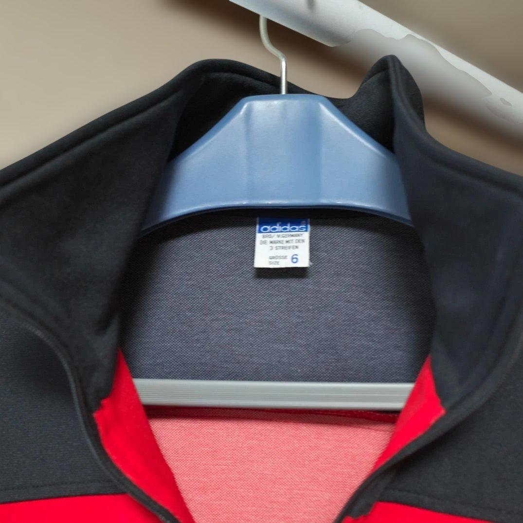 70s 西ドイツ デサント adidas トラックジャケット 赤黒 サイズ6