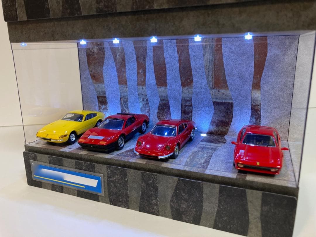 1/64仕様・退廃的・ディスプレーBOX /白色LED照明10灯・ネオガレージ