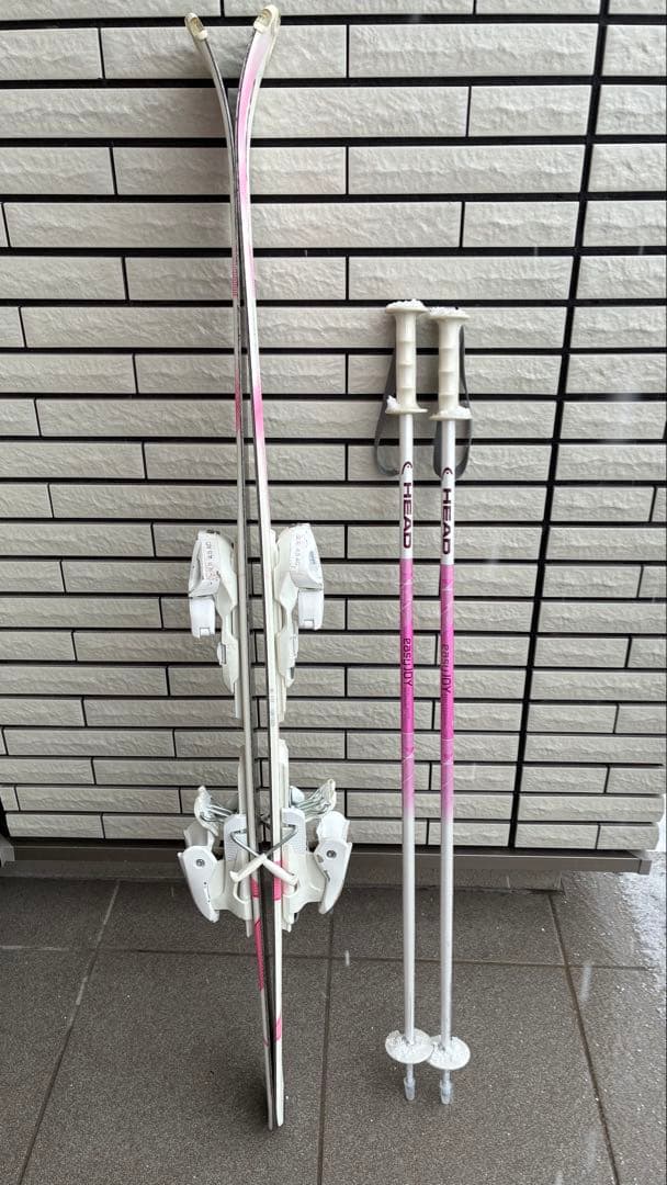 【良品】HEAD キッズスキー 3点セット 117cm ストック付メンテ済