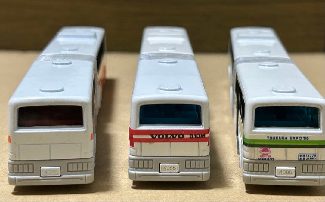 日本製 ロングトミカ VOLVO-富士重工 連節バス 3台セット EXPO'85
