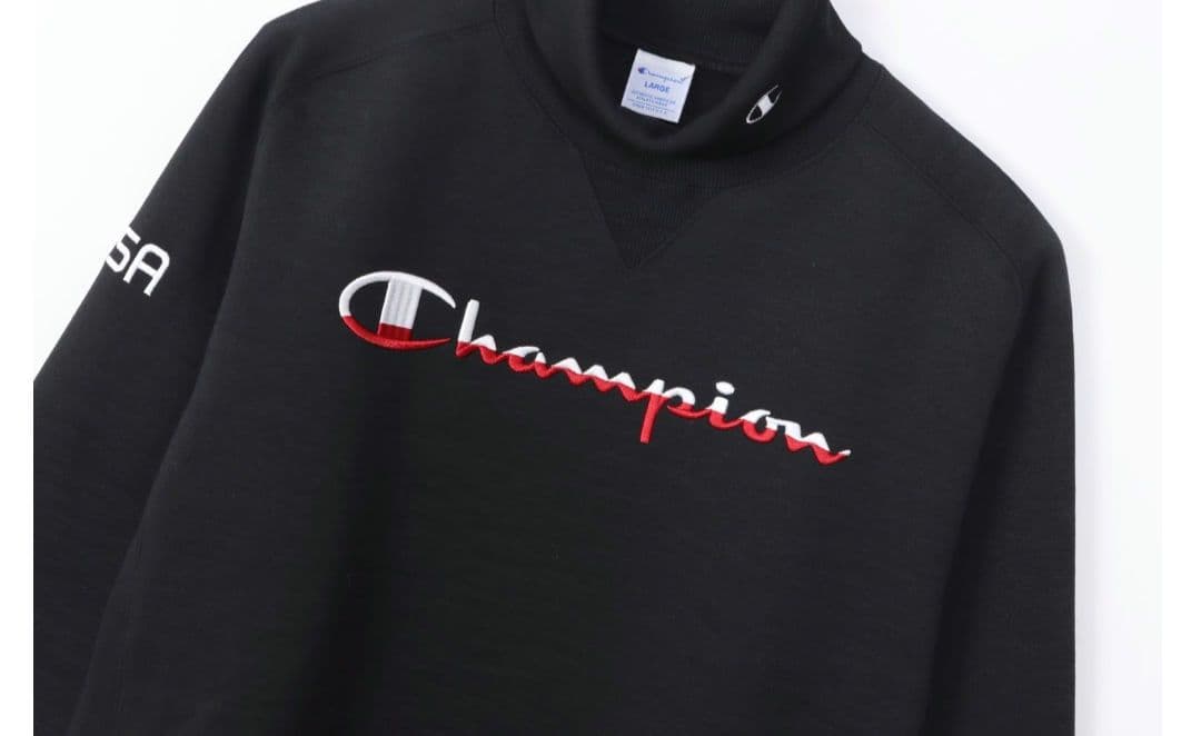 Champion テックウィーブ タートルネックスウェット XL 黒 ☆極美品☆