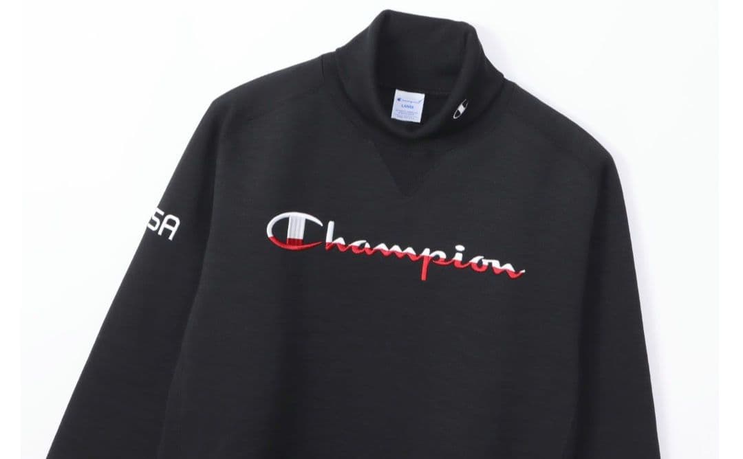 Champion テックウィーブ タートルネックスウェット XL 黒 ☆極美品☆