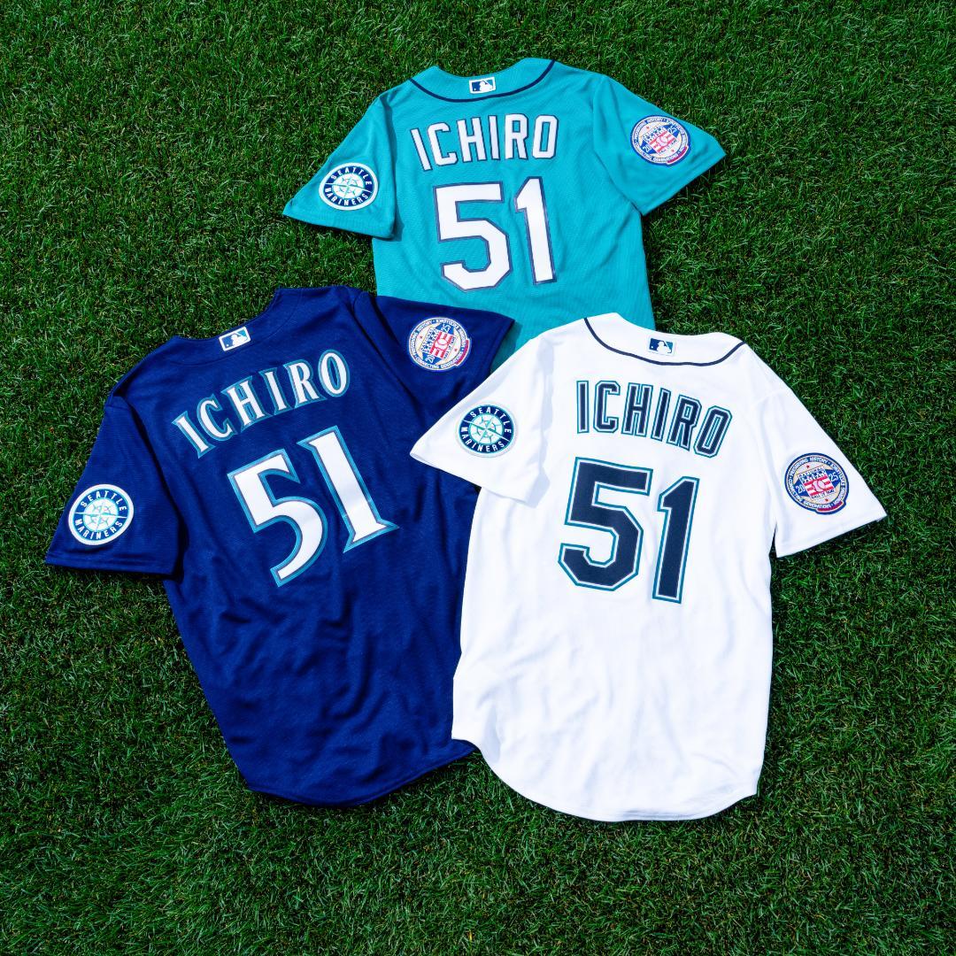 イチロー51背番号引退セレモニーGold淵記念パッチ付ホームジャージUS限定品