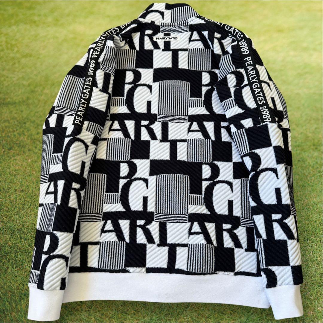 現行モデル　パーリーゲイツ　ジャケット　総柄　M〜L相当　黒　白　ブルゾン　4