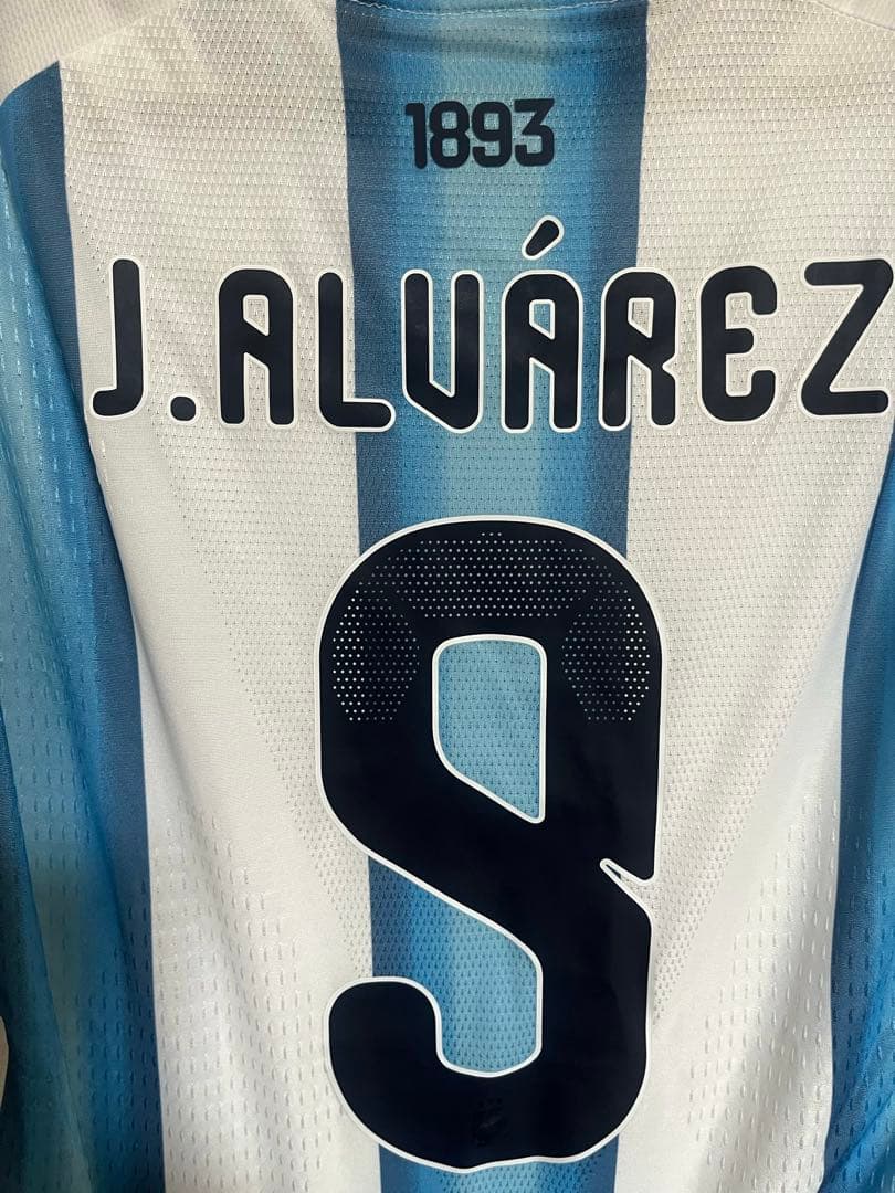 【新品未使用】アルバレス　アルゼンチン代表　選手仕様2026ホーム長袖フルパッチ