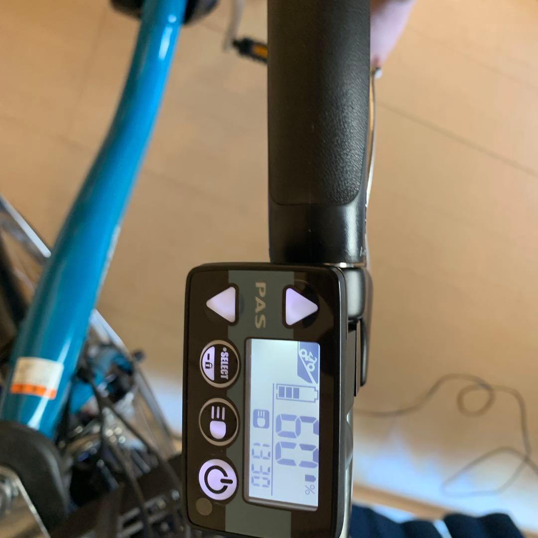 青色 電動アシスト自転車 シティタイプ