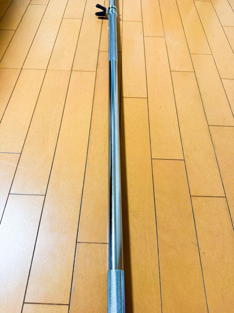 【美品】バーベルシャフト 180cm 滑り止め加工　スプリングカラー4個付き