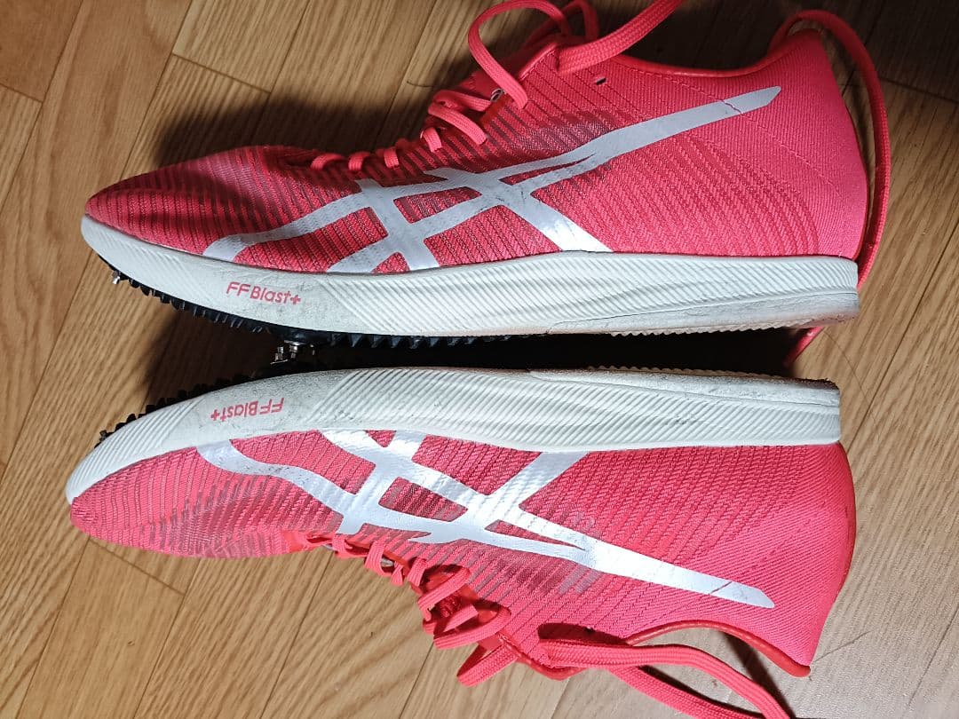 asics COSMORACER LD 陸上スパイクシューズ　赤　25　女　美品