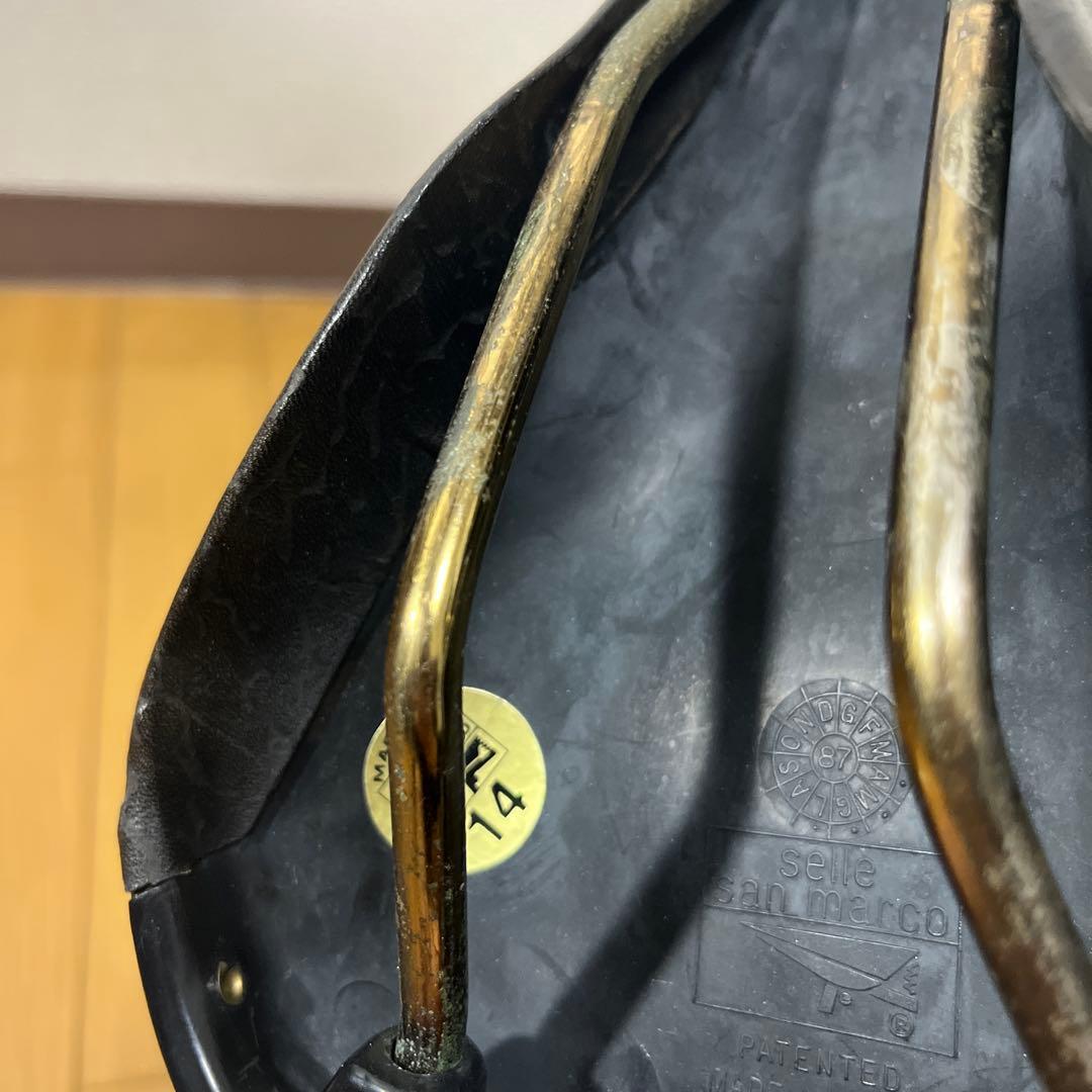 80s伊製selle san marcoRollsレザーサドル茶レア ビンテージ