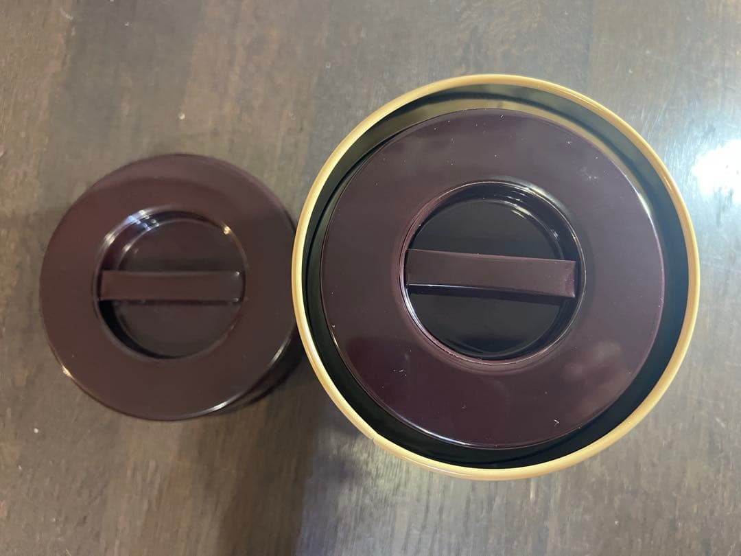 【昭和レトロ】キャニスター（食品容器）小窓付ブリキ缶３個　未使用