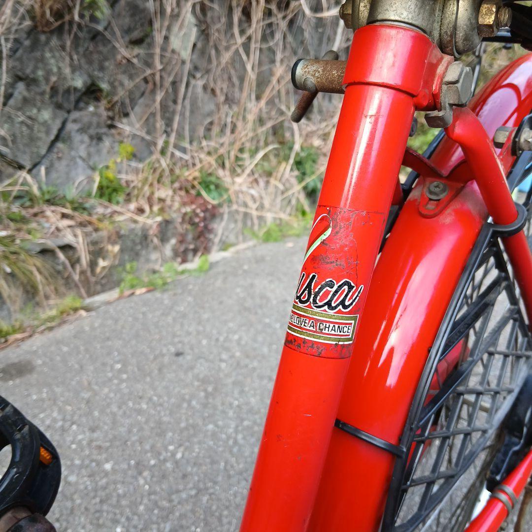 昭和レトロ 　当時物　自転車　26インチ　レッド　リアパンク　有料で交換します