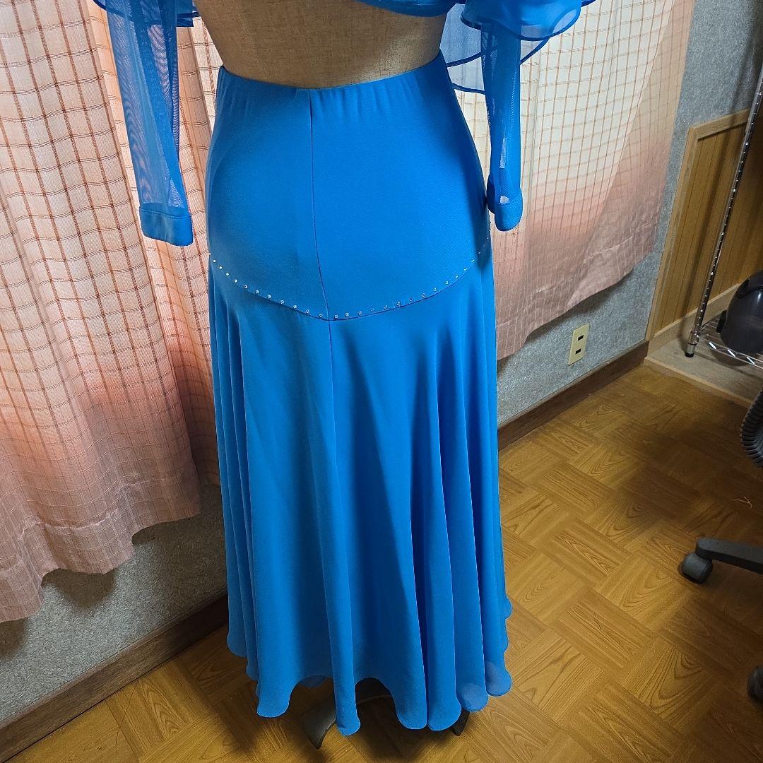 社交ダンス 　セットアップ ツーピース　 青 お値下げさせて頂きました