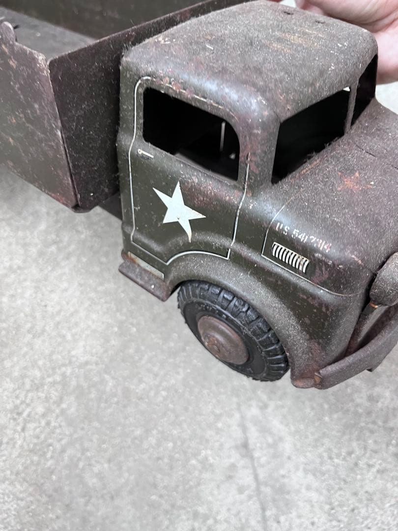 【antique】50'sミリタリー トイトラック TOY ブリキ