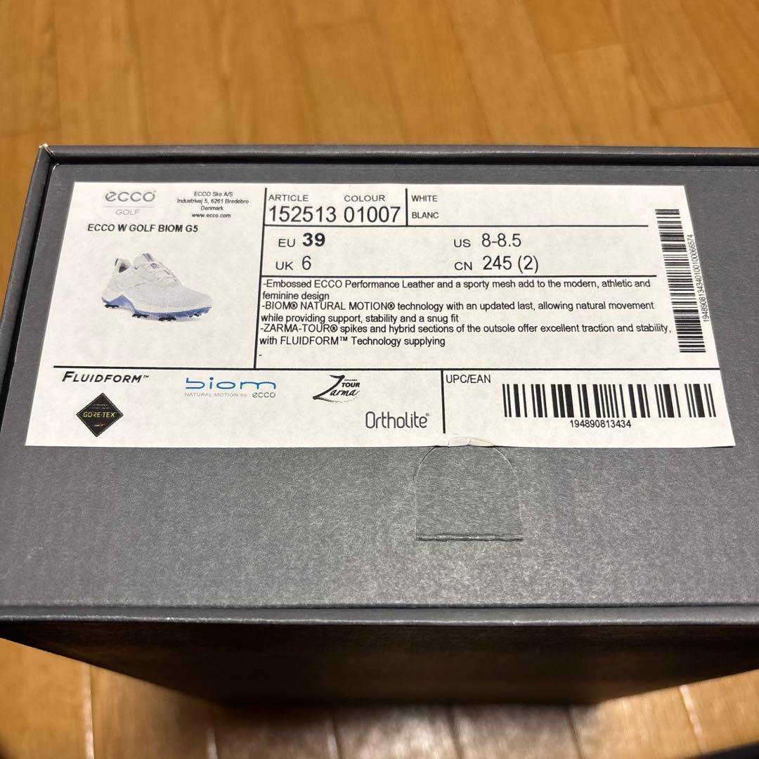 eccoレディース防水レースアップゴルフシューズ　バイオム G5 24.5cm