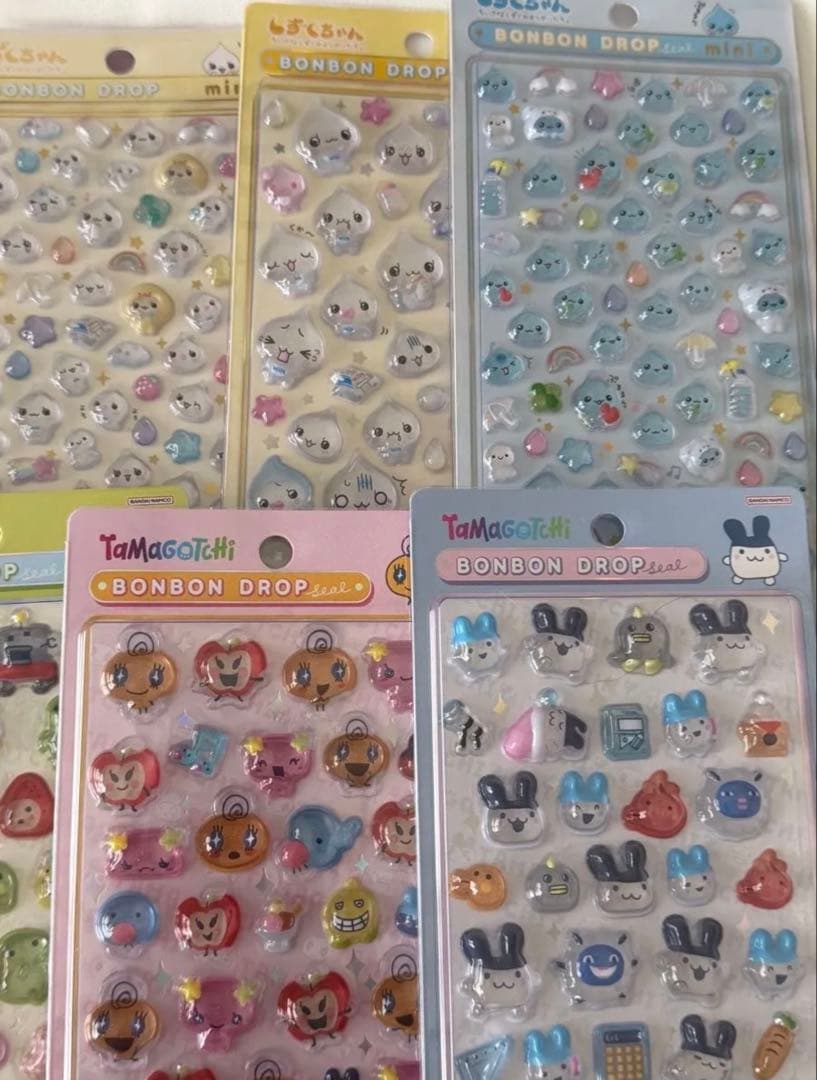 正規品 たまごっち しずくちゃん 大、ミニ ボンボンドロップシール 9枚セット