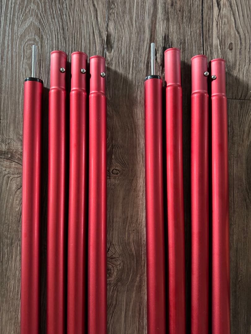2本セット スノーピーク ウィングポール 240cm レッド 収納ケース付