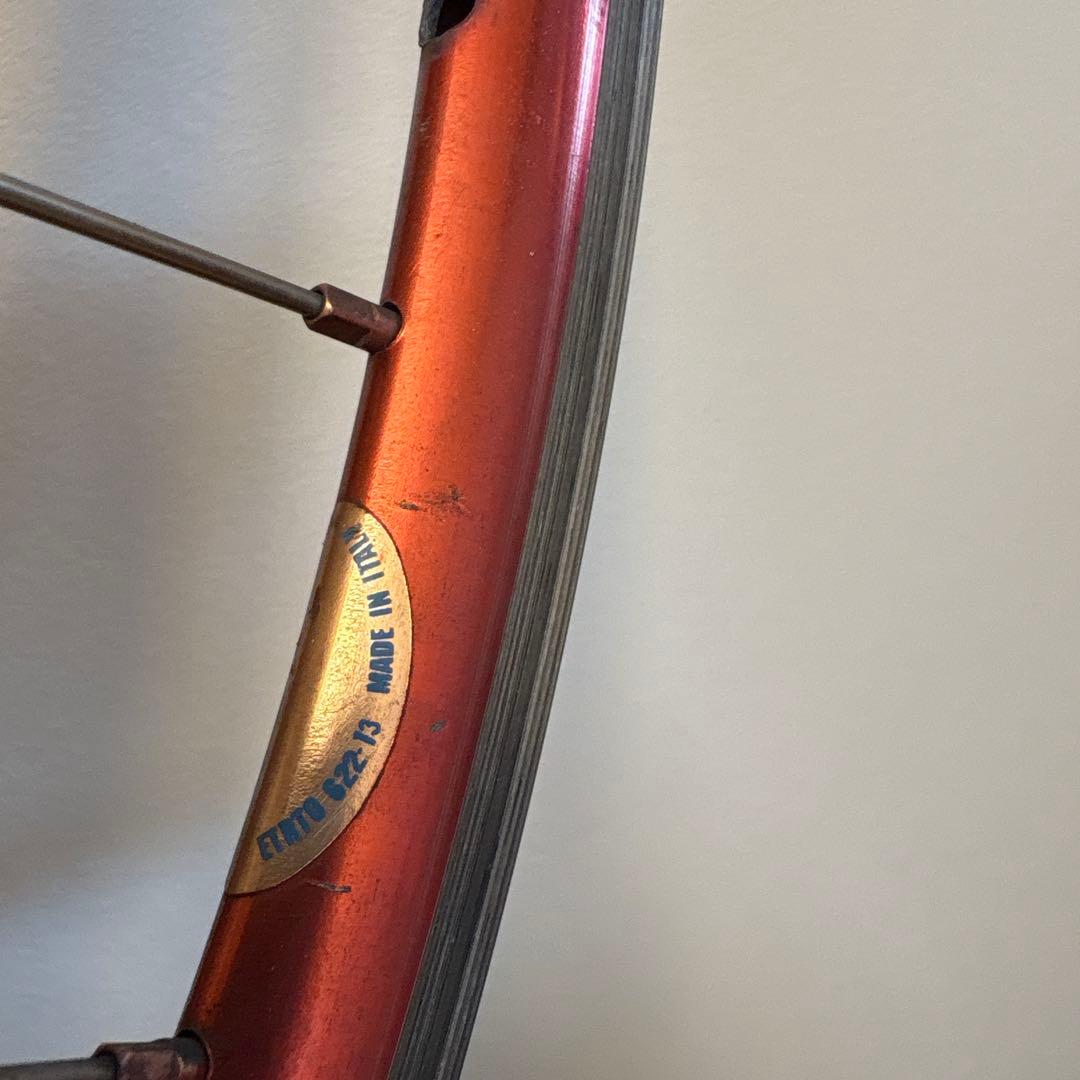 AMBROSIO(made in ITARY)赤リムシングルスピード前後セット