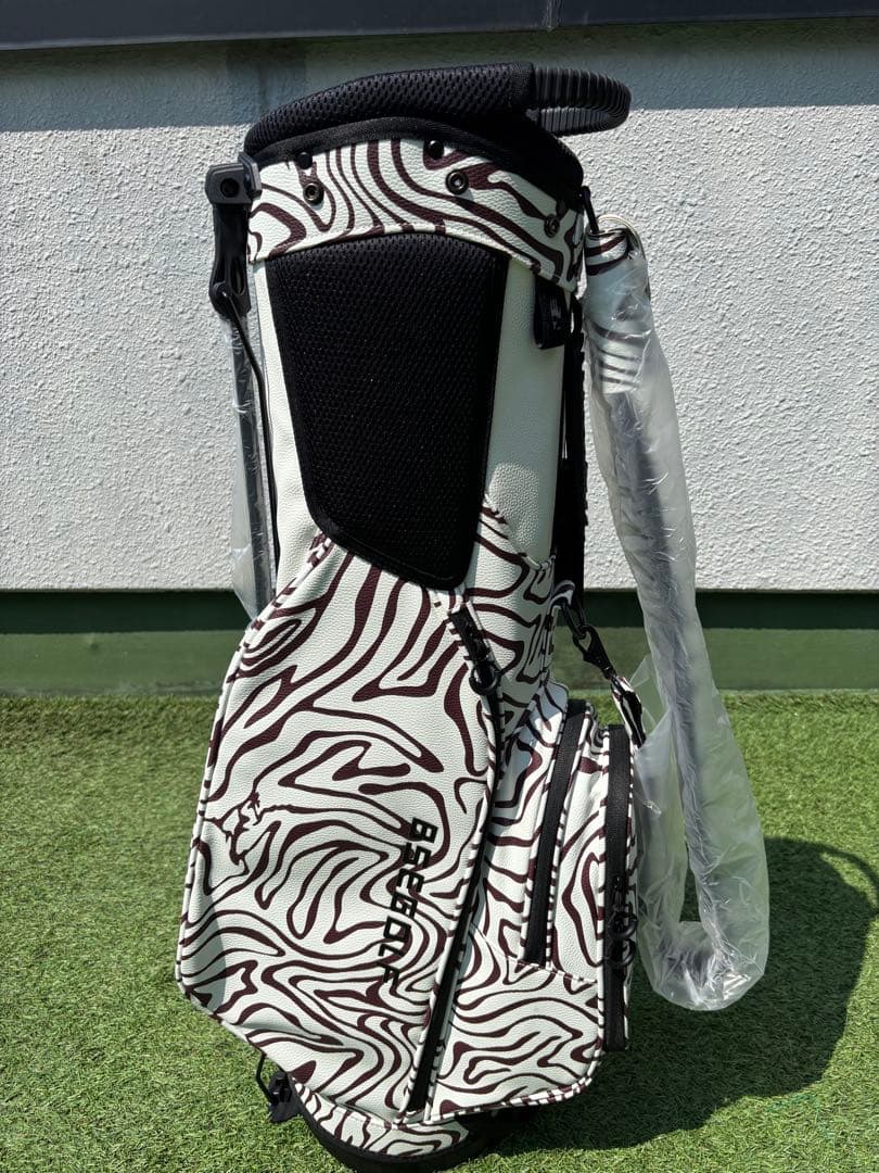 BSEGOLF スタンドキャディバッグ　新品　ゴルフバッグ　アニマル　ゼブラ　白