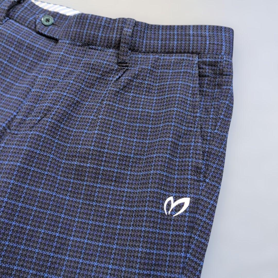 【美品】マスターバニーエディションゴルフ　千鳥織りチェック柄　ネイビー　M
