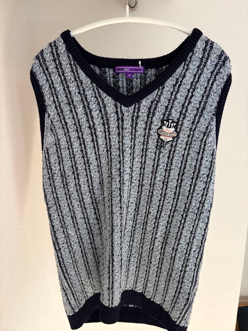 新品✨ビームスゴルフ　BEAMS GOLF ネイビー ストライプ ニットベスト