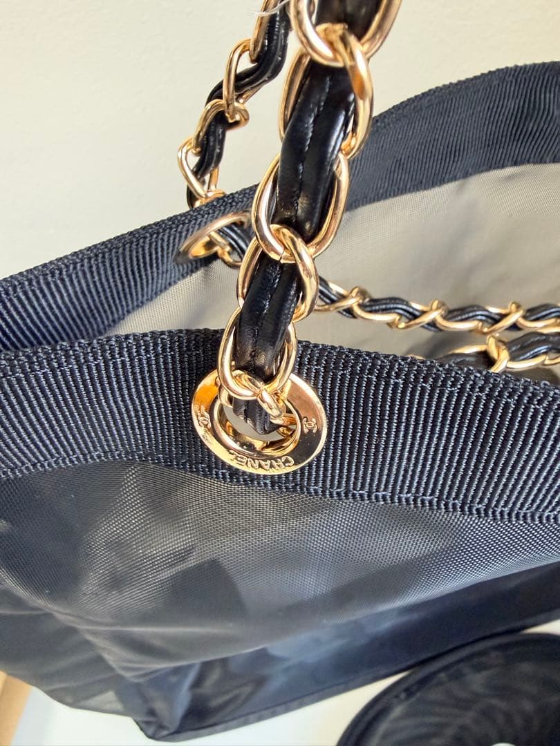 CHANEL ミニポーチ付き　デザイン 大容量 トートバッグ