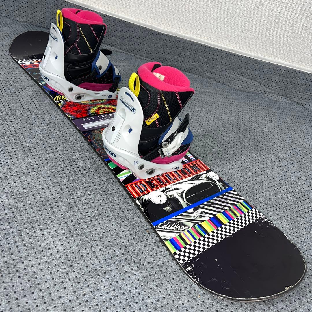 ５回使用 キッズスノーボード BXB 110cm×バイン×ダイヤルブーツ
