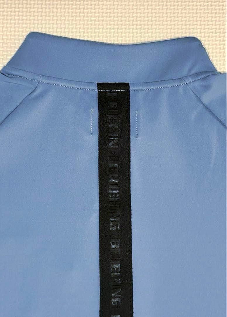 BRIEFING バック ロゴライン ハーフジップモックシャツ（BLUE／M）