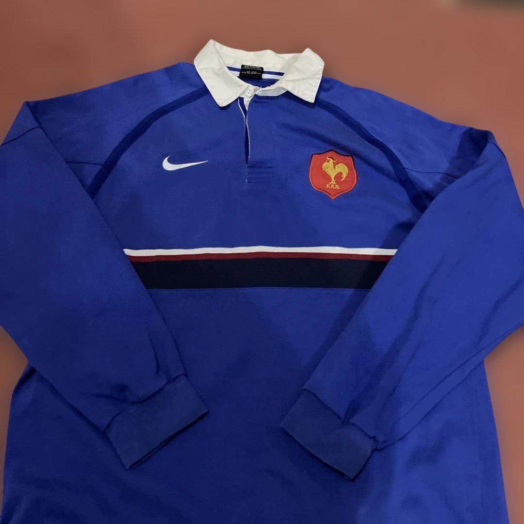 90's NIKE / ナイキ F.F.R. フランスラグビー連盟 ラガーシャツ
